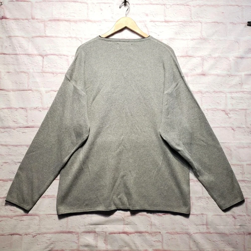 NWT Northern Explorer Sweater Mens‎ XL Gray Cotton V-Neck Knit Pullover Classic